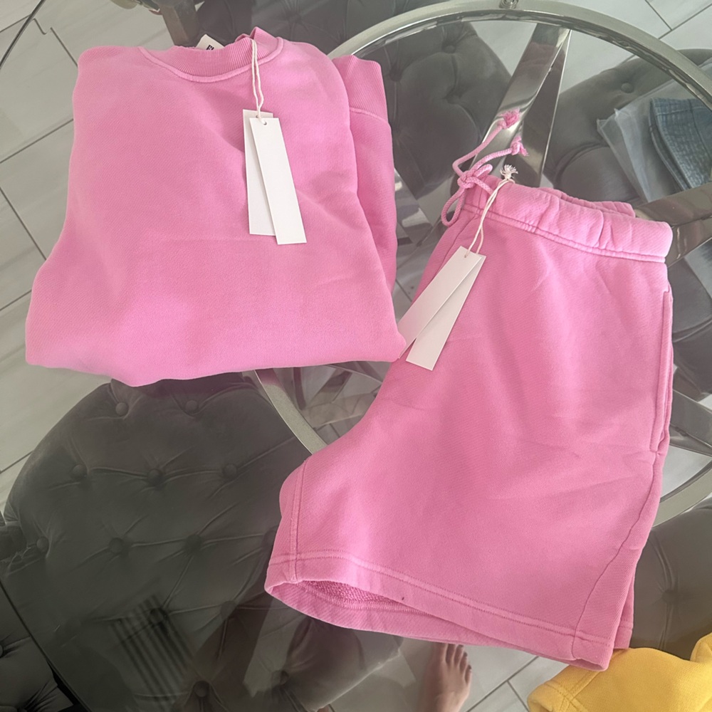 Elwood Clothing LIMITED EDITION PINK crew neck and sweat short Medium